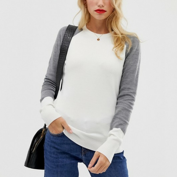 French Connection Colorblock Raglan Knit Sweater - Picture 2 of 11